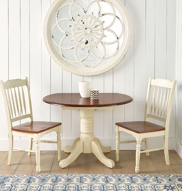 A-America® British Isles Merlot Dropleaf Dining Table with Buttermilk Base-2