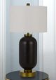 Cal® Lighting & Accessories Sycamore Antique Brass/Black Table Lamp-1