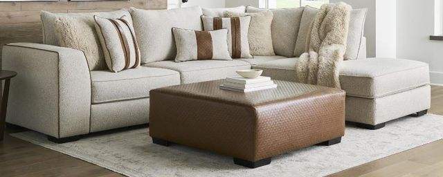 Inspired Home 340 Basketweave Brown Cocktail Ottoman-1