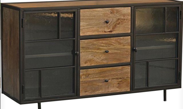 Jaipur Furniture Faillon Brown 3-Drawer 2-Door Cabinet-1