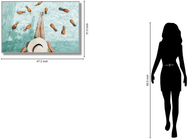 Classy Living Adventurous Pineapples in Pool Art Wall Art-2