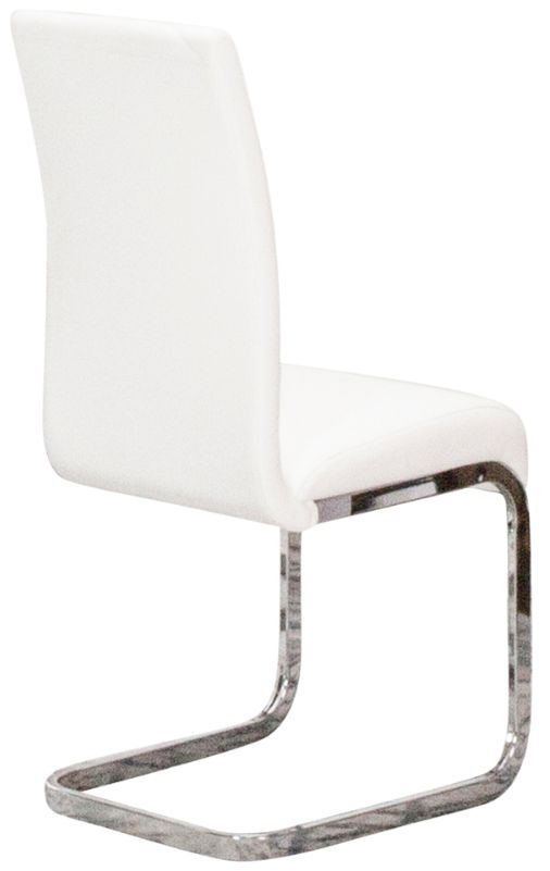 Cramco Murano Chrome/White Dining Side Chair-3