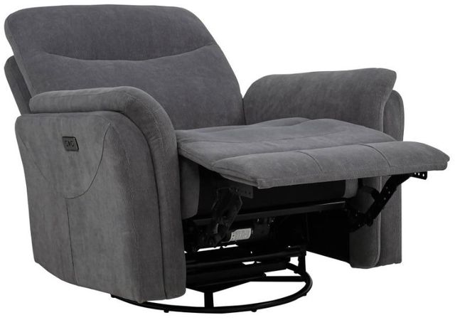 Coaster® Adler Gray Swivel Glider Power Recliner-2