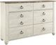 Signature Design by Ashley® Willowton 3-Piece Whitewash King Sleigh Bed Set-2