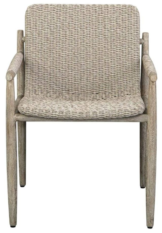 Uttermost® Sumba Oatmeal Wicker/Wooden Outdoor Dining Chair-3