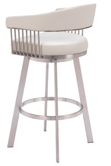  Zuo® Modern Bantry White Swivel Barstool-3