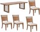 Liberty Furniture Shaker Lakes 5-Piece Harvest Brown/Taupe Double Pedestal Dining Table Set-0