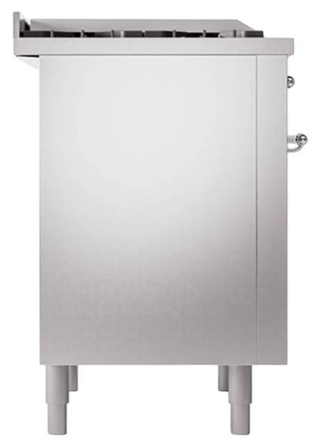 Ilve® Nostalgie II Noblesse 36'' Stainless Steel Pro Style Dual Fuel Range with Chrome Trim-2