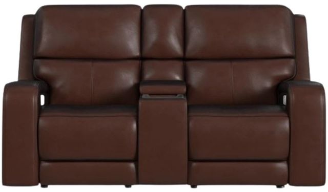 Flexsteel® Oasis Truffle Power Reclining Loveseat with Console-1