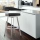 Armen Living Chelsea Black/Brushed Stainless Steel Swivel Counter Stool-1