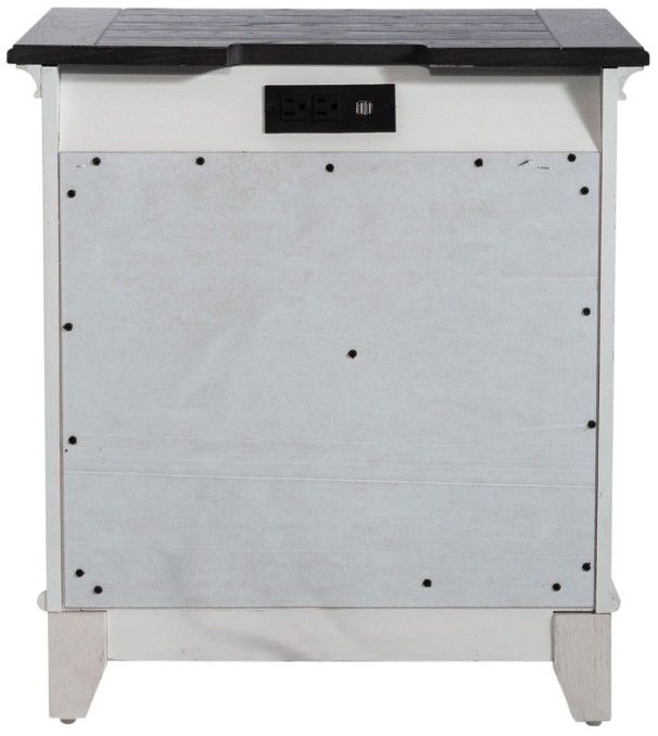 Liberty Furniture Allyson Park Charcoal/Wirebrushed White Nightstand with Charging Station -4