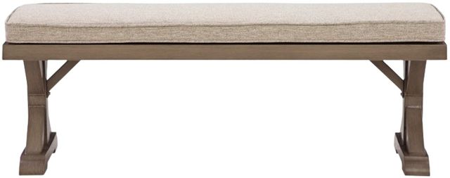 Signature Design by Ashley® Revare Beach Beige Aliminum/Fabric Outdoor Bench-2
