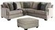 Signature Design by Ashley® Bovarian 2-Piece Stone Sectional with Ottoman Set-0