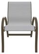 Telescope Casual Aruba Abalone/Beachwood Aluminum/Fabric Outdoor Sling Stacking Arm Chair-1