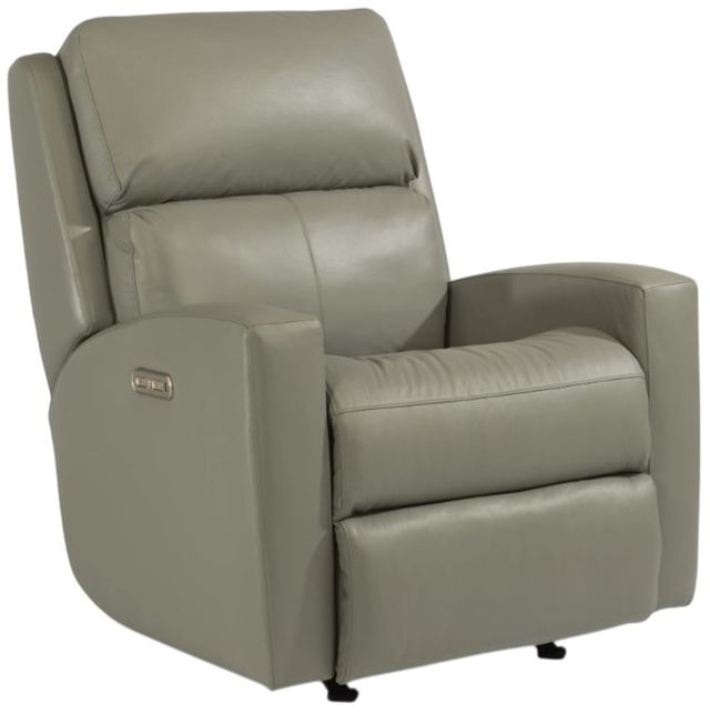 Flexsteel® Catalina Light Gray Power Rocking Recliner with Power Headrest-0