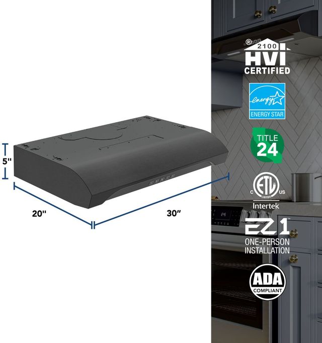 Broan Alta 2 Series 30" Black Stainless Steel Under Cabinet Range Hood-1