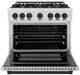 ZLINE Autograph Edition 36" Satin Stainless Steel Pro Style Gas Range and Matte Black Accents-1