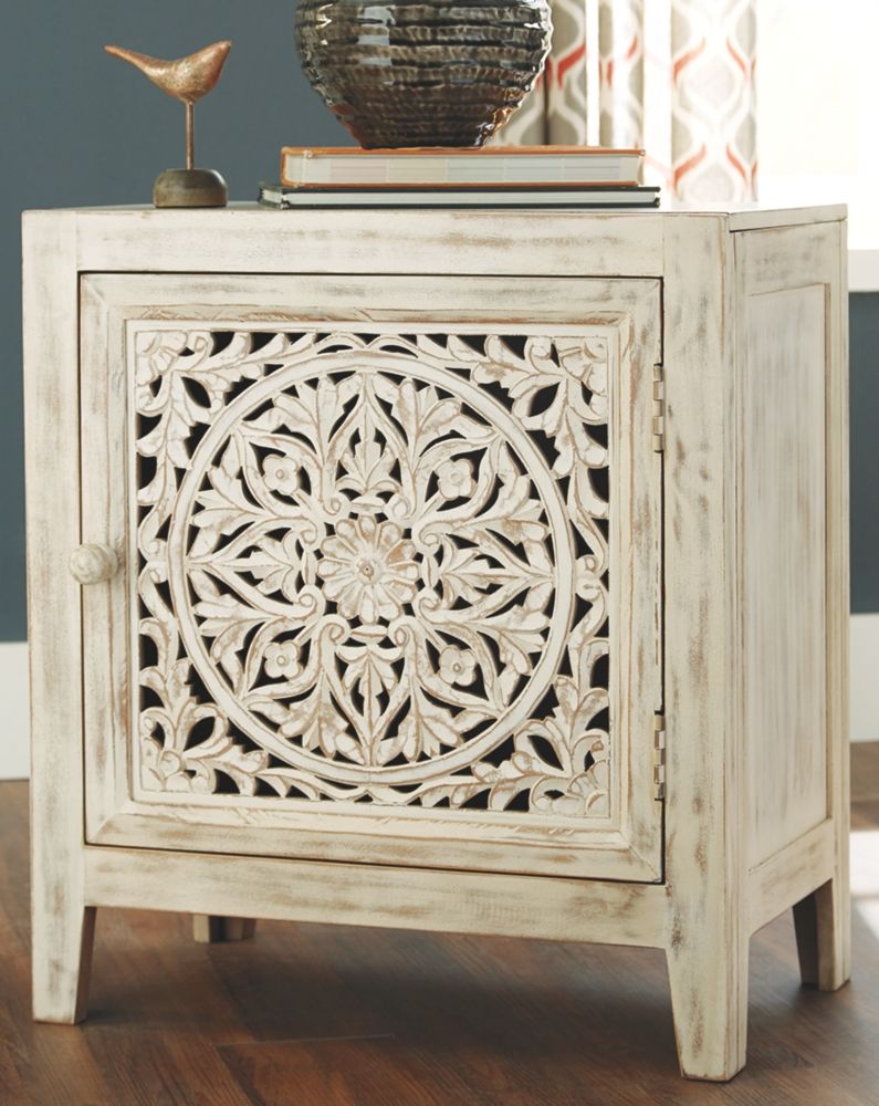 Signature Design by Ashley® Fossil Ridge White Accent Cabinet