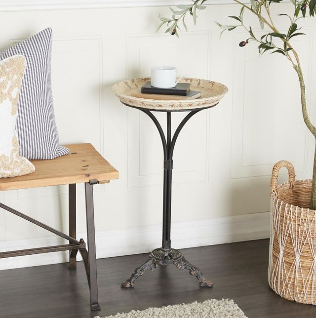 Deco Marche White Farmhouse Accent Table-2