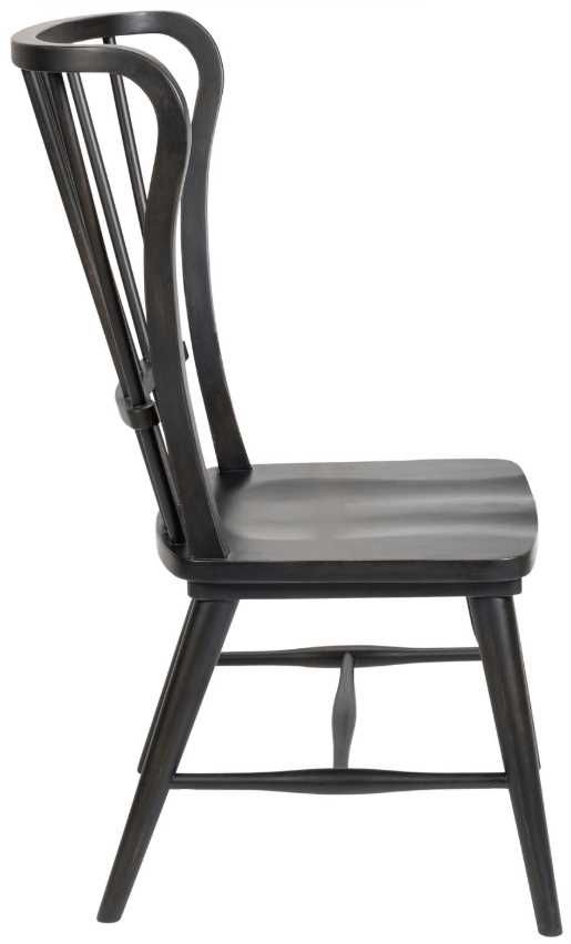 Liberty Furniture River Place Antique Black Windsor Back Side Chair-3