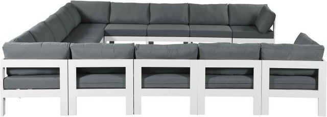 Meridian Furniture Nizuc 13-Piece Grey Outdoor Patio Modular Sectional Set-1