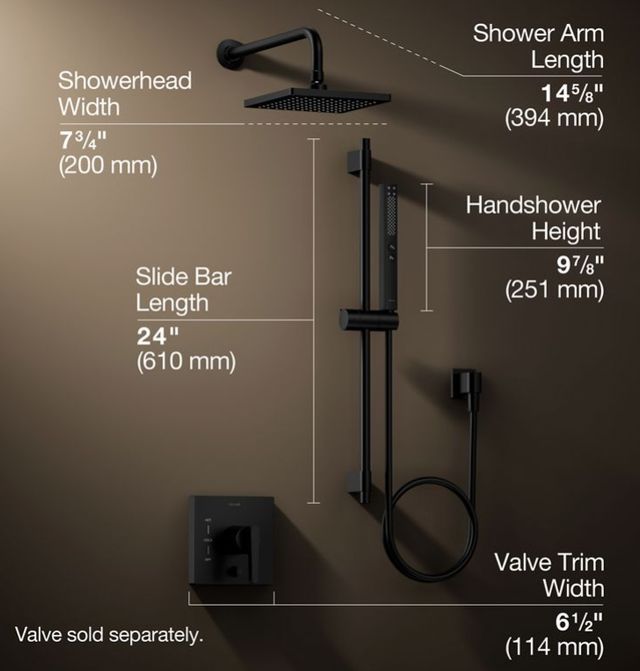 KOHLER® Honesty® Matte Black 2.5 GPM Showering Kit-2