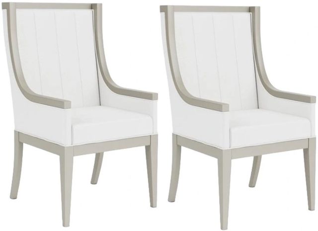 Riverside Furniture Hepburn 2-Piece Platinum Drift Upholstered Dining Arm Chair Set-0