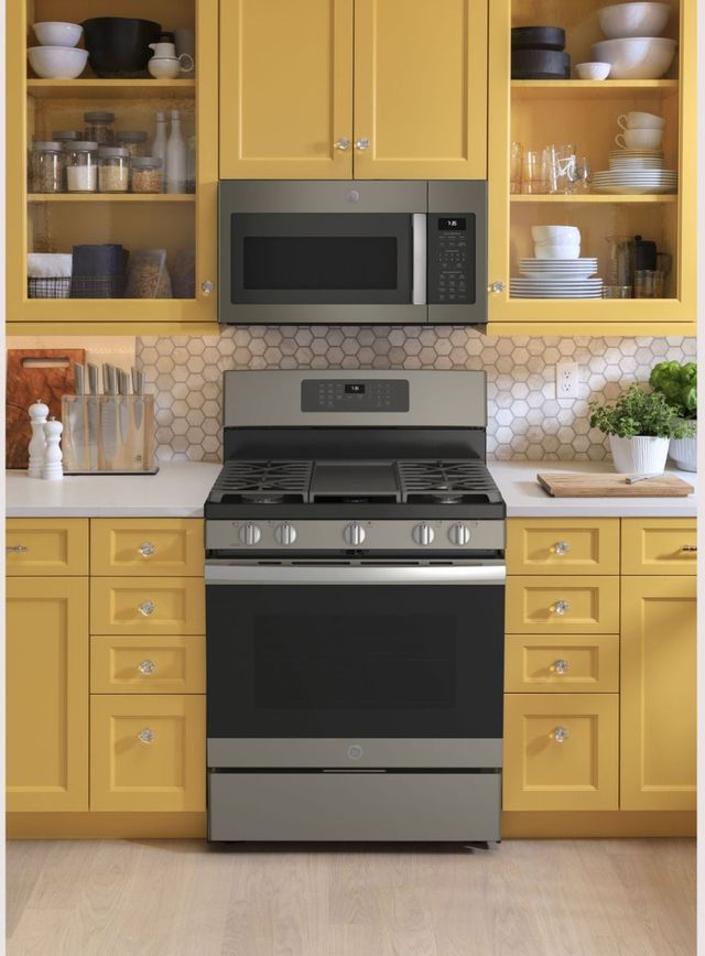 GE® 30" Fingerprint Resistant Slate Freestanding Gas Range-3