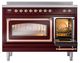 Ilve® Nostalgie II Noblesse 48'' Burgundy Pro Style Induction Range with Copper Trim-4