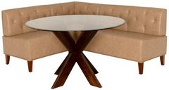 Powell® Adler Auden 2-Piece Glass/Tan Nook Table Set with Espresso Base