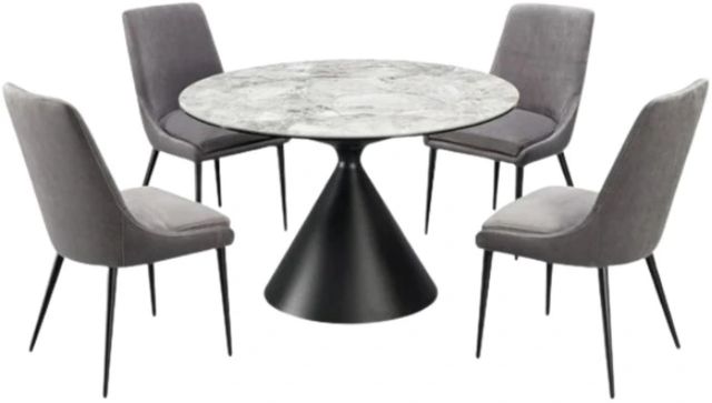 Modus Furniture Winston Stone Top Round Dining Table with Grigio Base-3