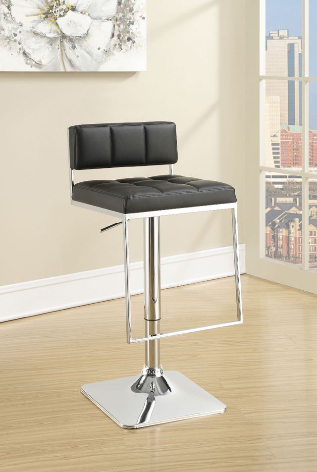 Coaster® Alameda Chrome/Black Adjustable Bar Stool-7
