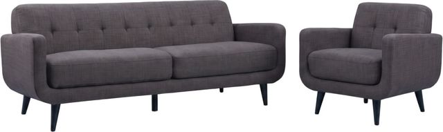 Elements International Hadley 2-Piece Heirloom Charcoal Living Room Seating Set with Chair-0