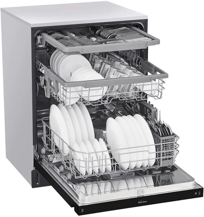 LG 24" Smooth Black Built In Dishwasher - Thumbnail 5