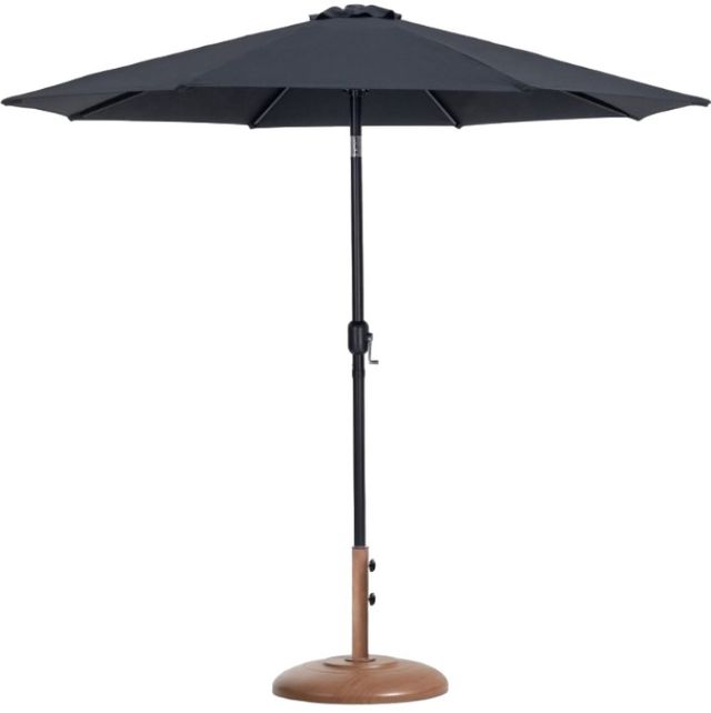 Meridian Furniture Fiji Matte Black Aluminum Outdoor Patio Umbrella and Round Base-0