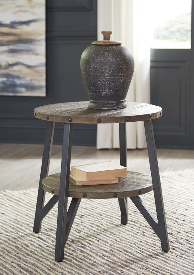 Signature Design by Ashley® Haffenburg Medium Brown Round End Table-4