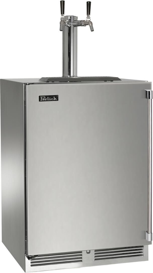 Perlick® Signature Series 5.2 Cu. Ft. Stainless Steel Two Tap Outdoor Kegerator -0