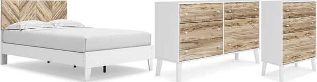 Signature Design by Ashley® Piperton 3-Piece Two-Tone Brown/White Full Panel Platform Bed Set-0