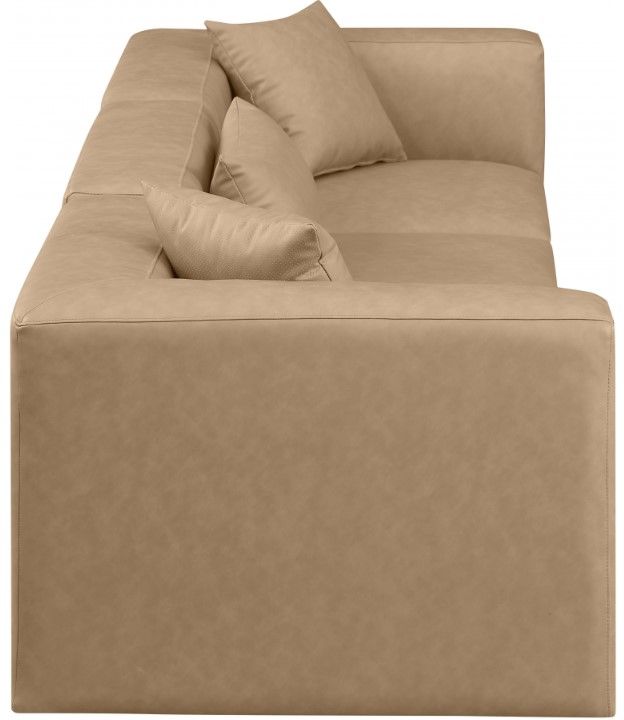 Meridian Furniture Cube 3-Piece Tan Leather Modular Sofa-2