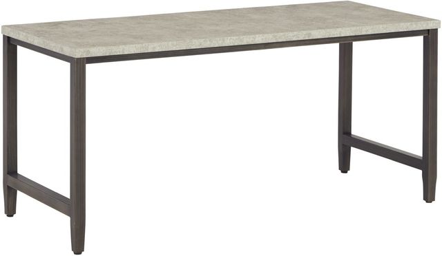 Signature Design by Ashley® Shybourne Gray Ottoman Coffee Table with Aged Bronze Base -0