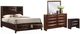 Elements International Emily 4-Piece Mahogany Queen Storage Panel Bedroom Set-0
