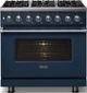 Viking® 5 Series 36" Slate Blue Pro Style Dual Fuel (NG) Range with Polished Chrome Trim-2