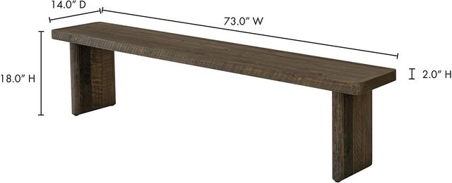 Moe's Home Collection Monterey Aged Brown Bench-2