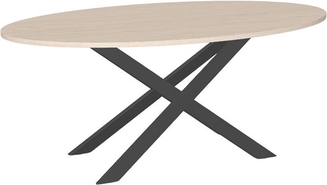Amisco Customizable Ascencio 72" Oval Dining Table with 1" White Oak Veneer Top-0
