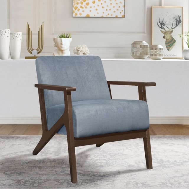 Homelegance® August Blue Gray/Dark Walnut Accent Chair-1