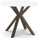 Amisco Customizable Asterisk White Glass Round Table with Starburst Stand-0