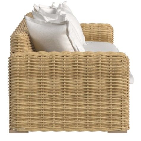 Sunset West Playa Natural Resin Wicker Outdoor Sofa with Soothe Pearl Cushion-2