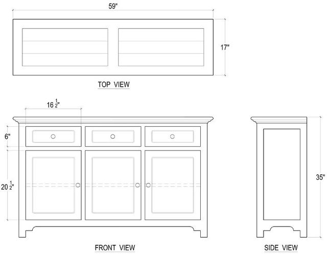 Bramble Customizable Aries 3-Door Sideboard-2