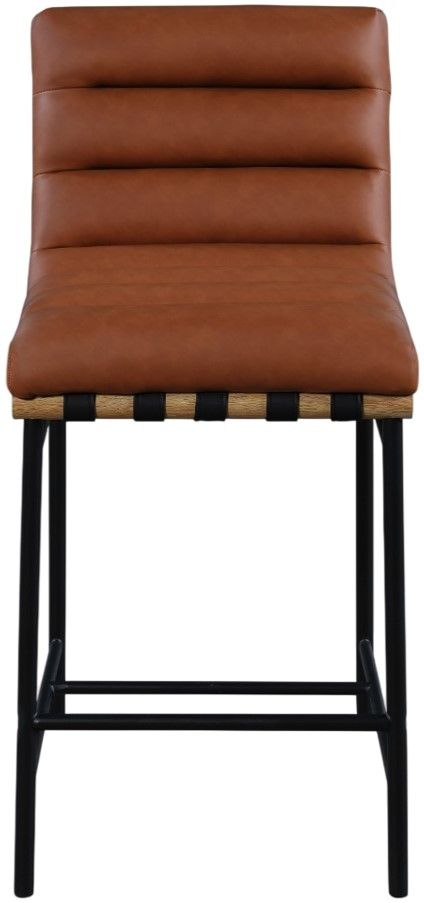 Meridian Furniture Burke Cognac  Upholstered Counter Stool-3