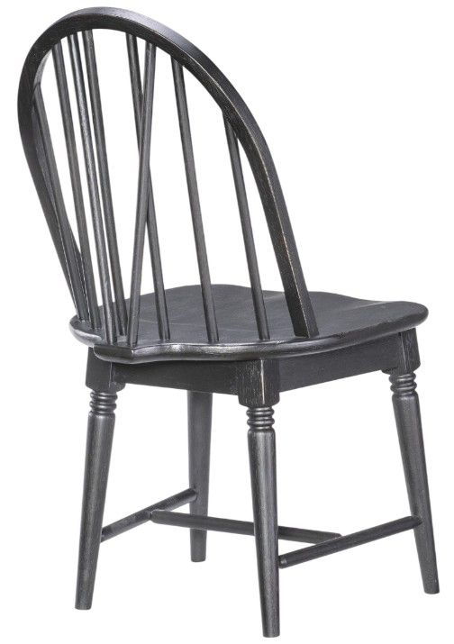 Legacy Classic Vintage Market Kettle Black Windsor V-Shape Dining Side Chair-2